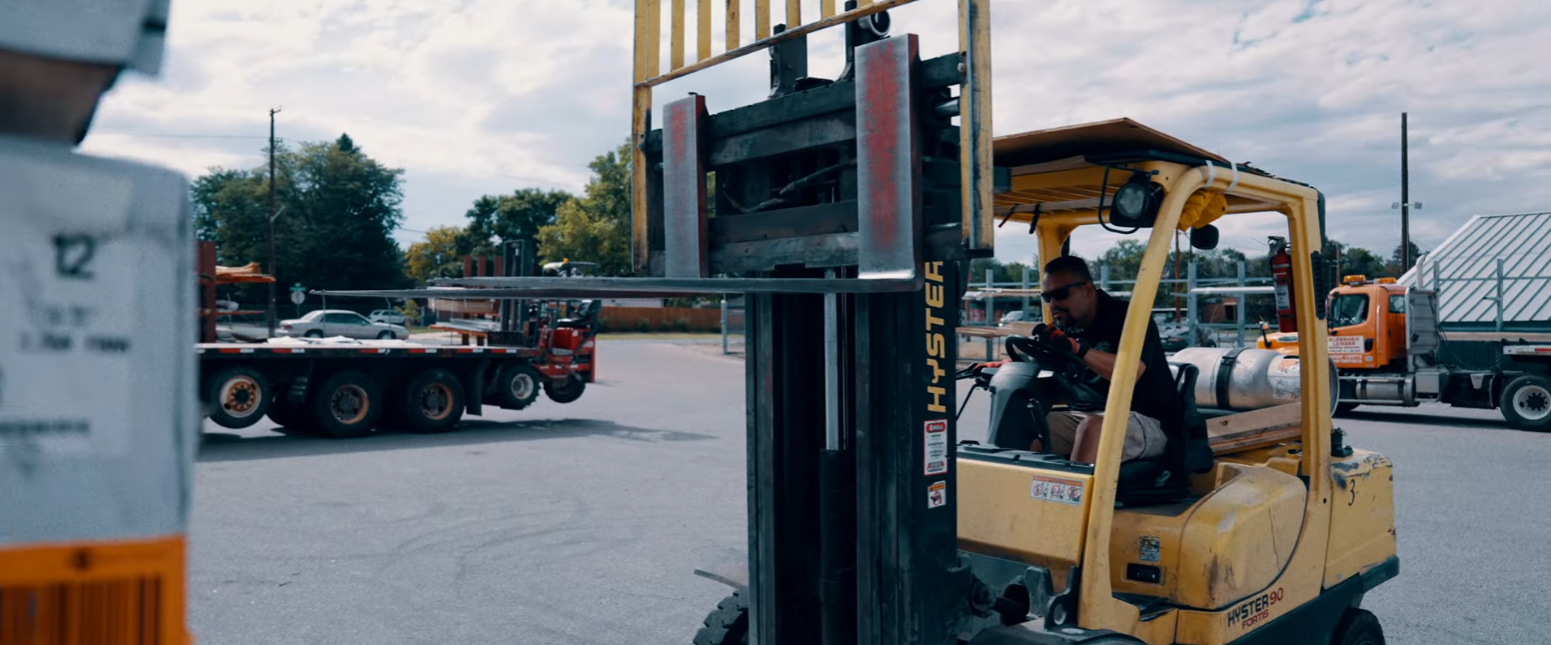 Individual Operating a Hyster Forklift